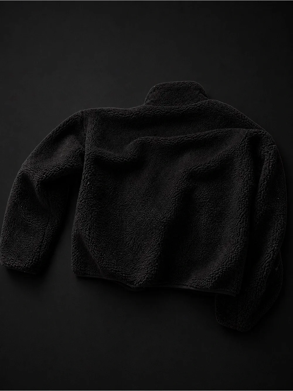 True Religion Men's Black Sherpa Zip-Up Jacket